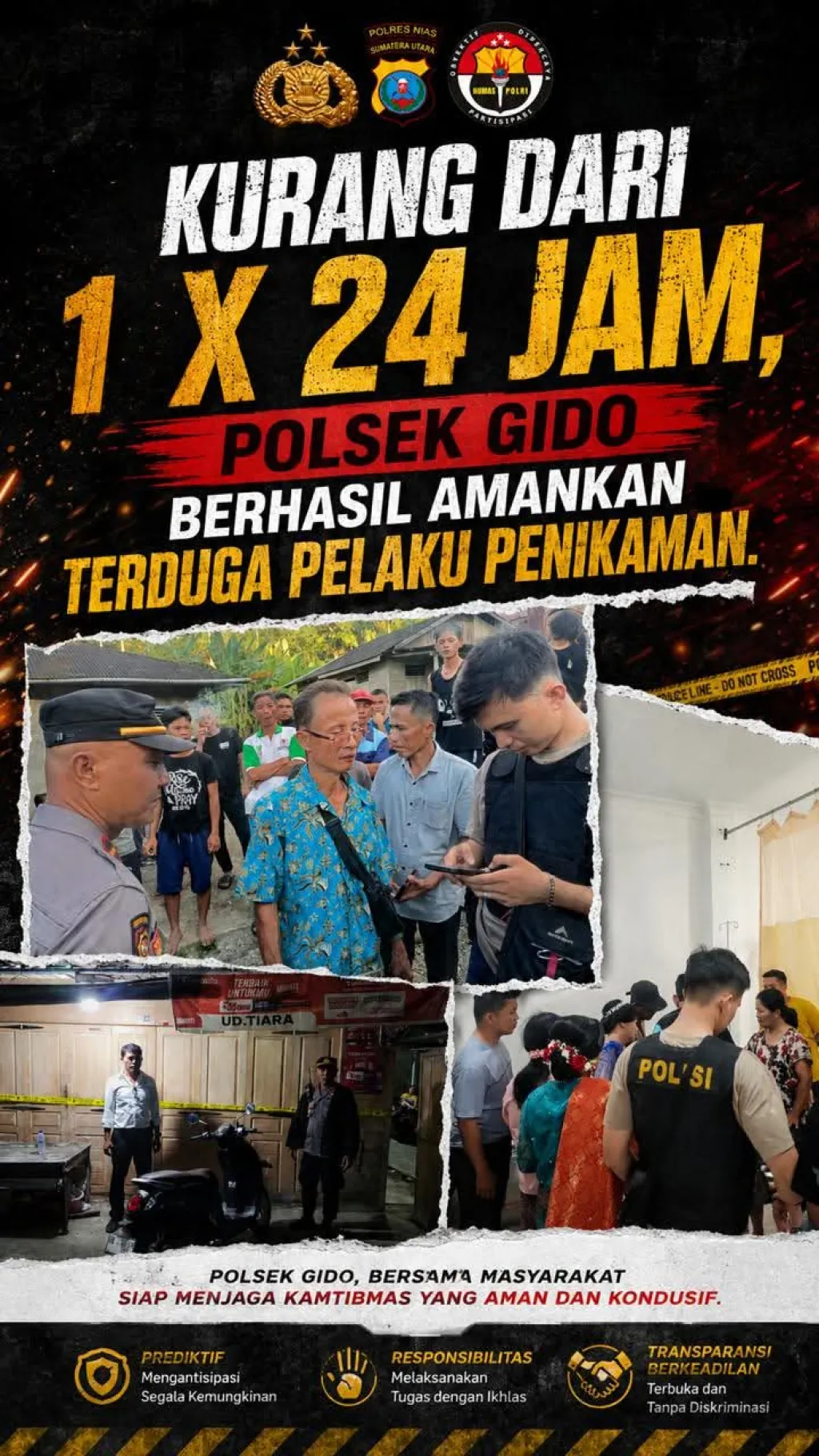 Polsek Gido Berhasil Amankan Terduga Pelaku Penikaman