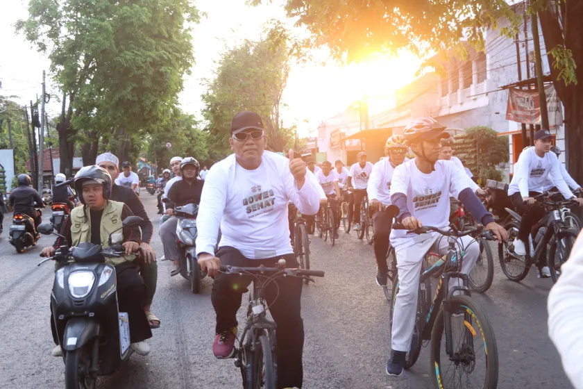 Gowes Bersama Ulama dan Masyarakat, Kapolres Pasuruan Ajak Wujudkan Daerah Aman dan Guyub