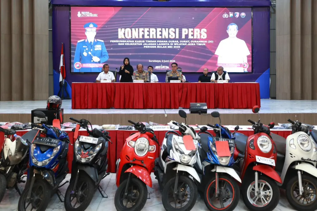 *Polda Jatim Ungkap 320 Kasus 3C dan Kejahatan Jalanan Selama Mei 2026*