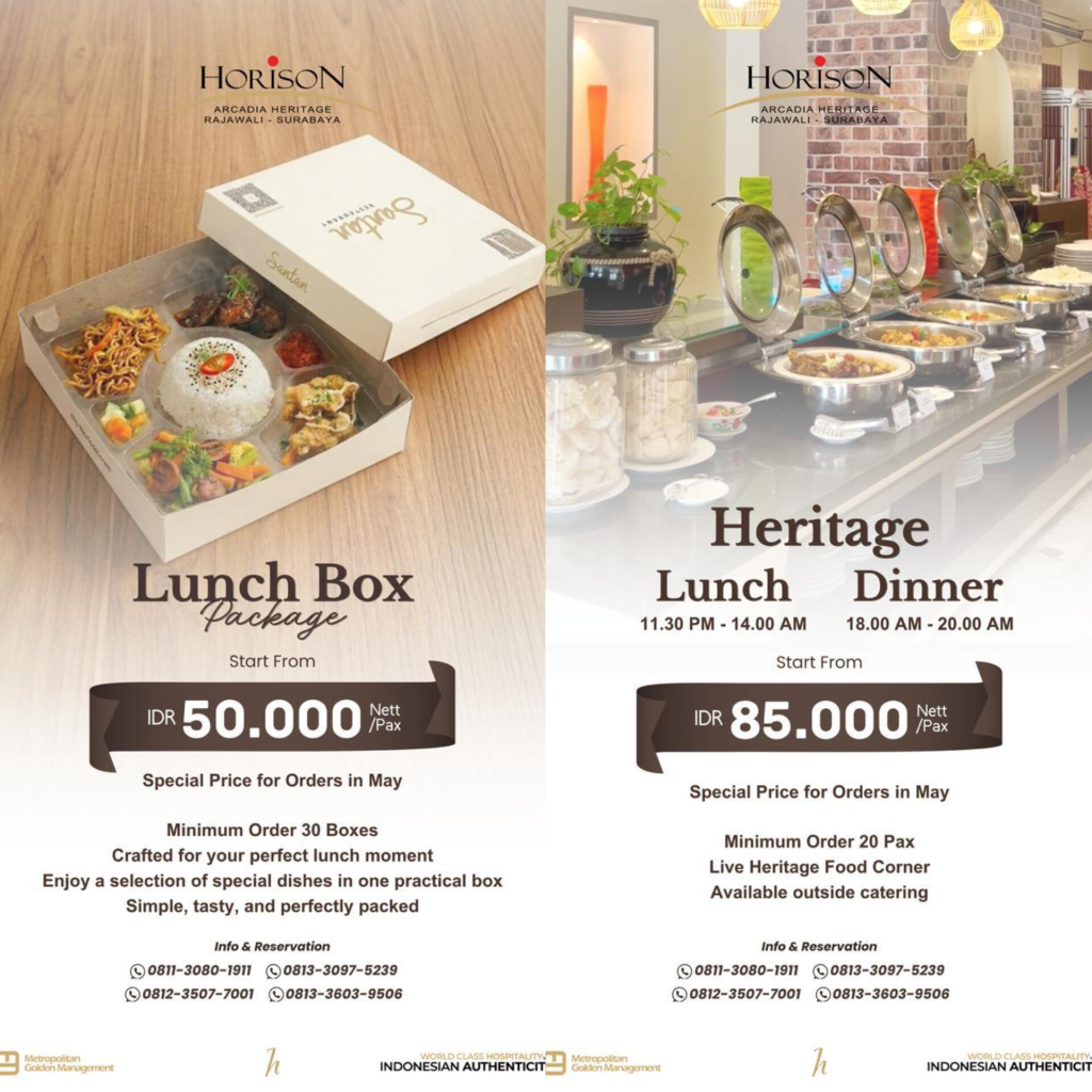 Hidupkan Kembali Cita Rasa Autentik, Horison Arcadia Heritage Surabaya Hadirkan Promo Kuliner Eksklusif