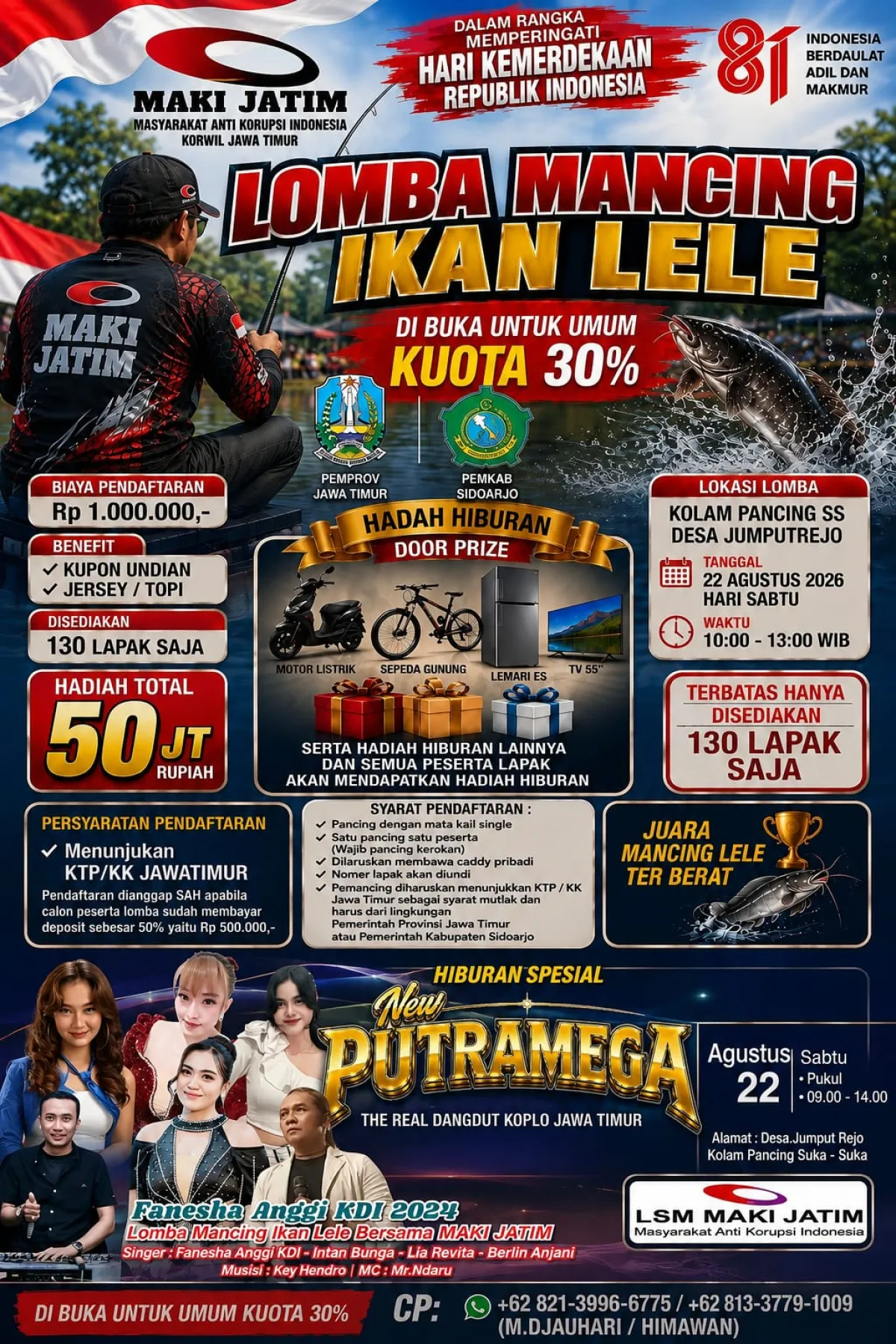 HUT RI ke-81, MAKI Jatim Gelar Lomba Mancing Lele, Dorong Ekonomi Kreatif dan Kebersamaan Masyarakat
