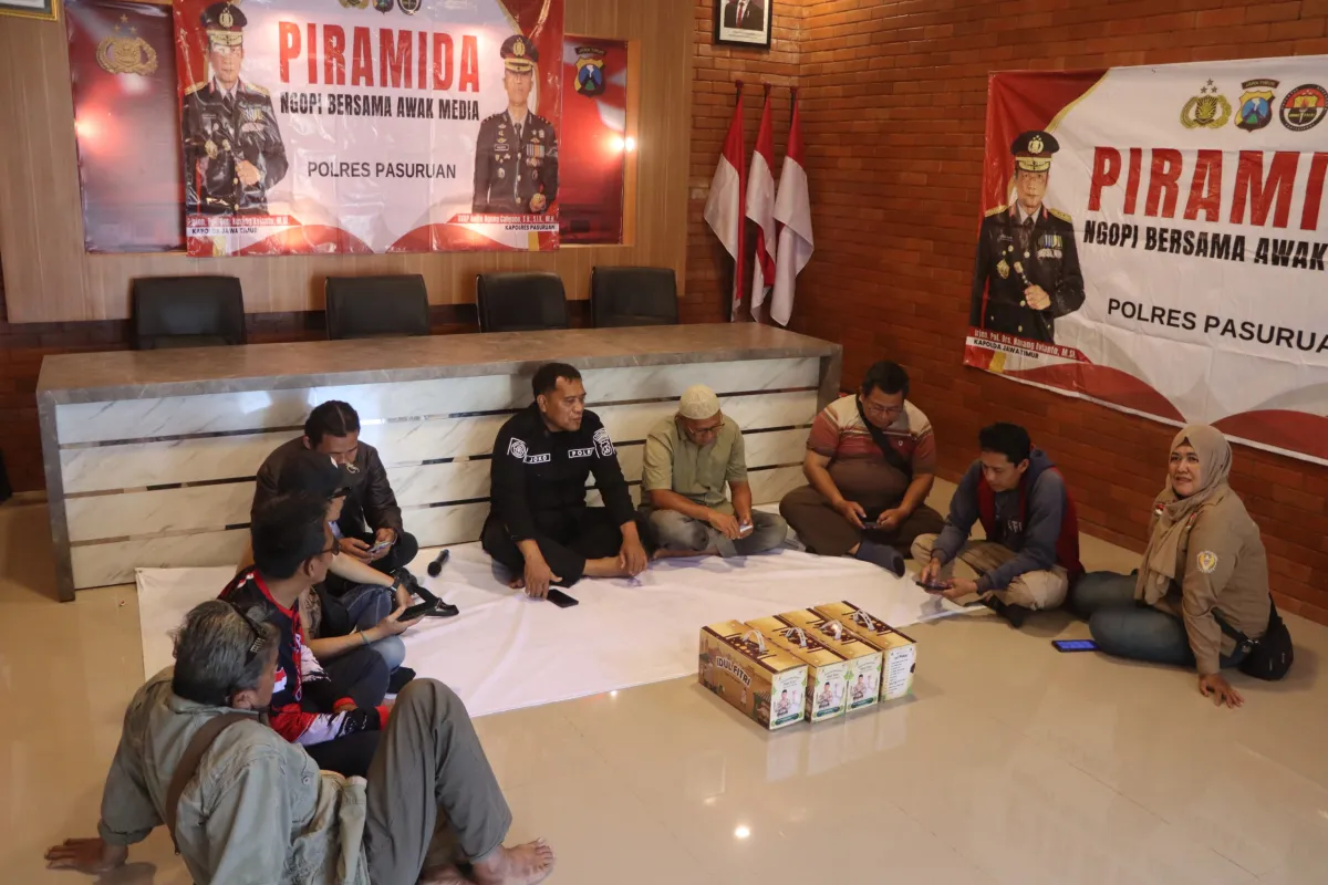 Ngopi Bareng Media, Polres Pasuruan Perkuat Komunikasi dan Keterbukaan Informasi